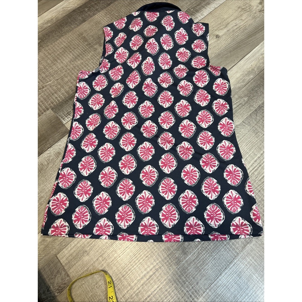 Tommy Bahama GOLF Womens Polo‎ Shirt Small S Navy And Pink Sleeveless - Picture 6 of 10